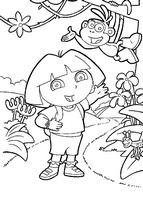 coloriage dora et babouche dans l arbre